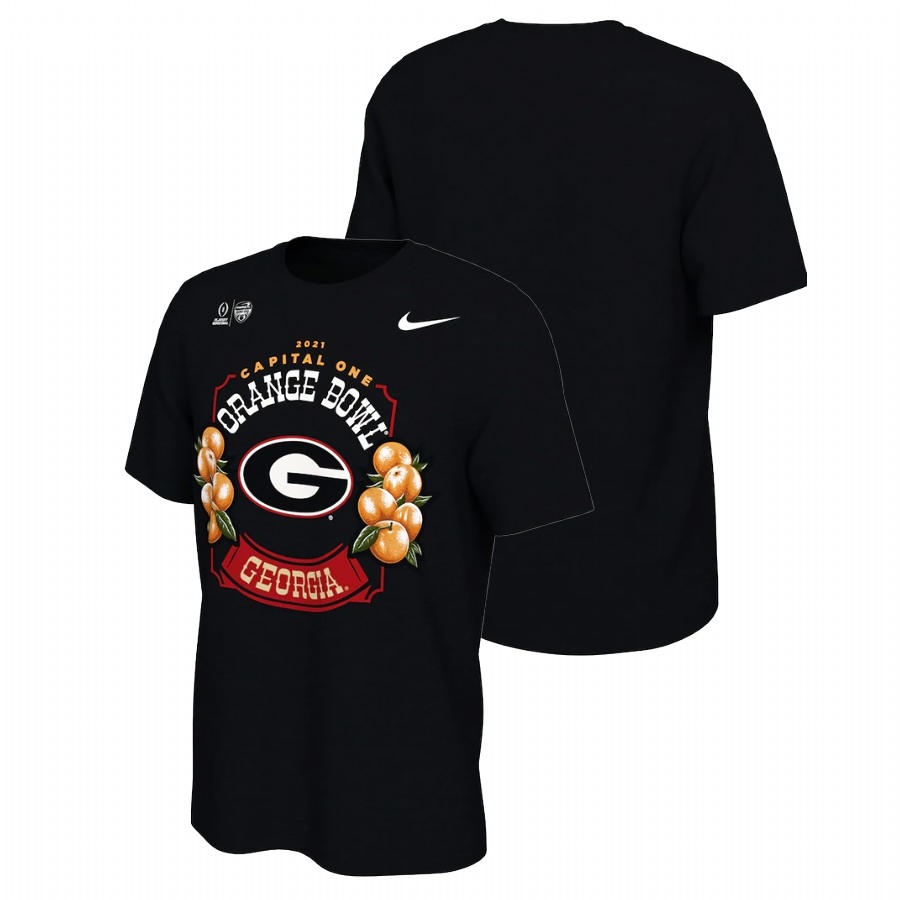 Georgia Bulldogs Men's NCAA Black 2021 Orange Bowl Playoff College Football T-Shirt BUY2749UM